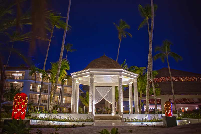 Outdoor ceremony pavilion at Majestic Punta Cana All Suite Resort