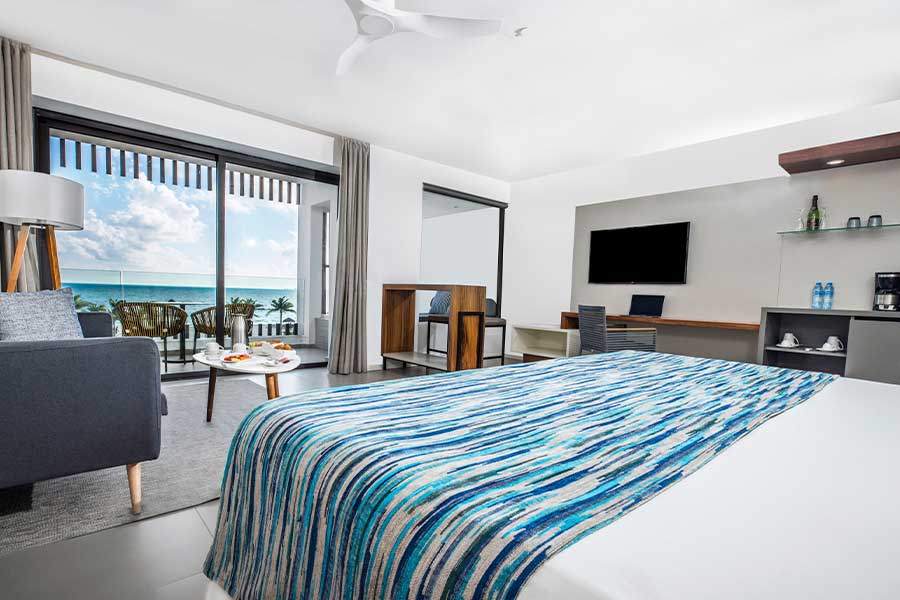 cama doble terraza junior suite ocean front
