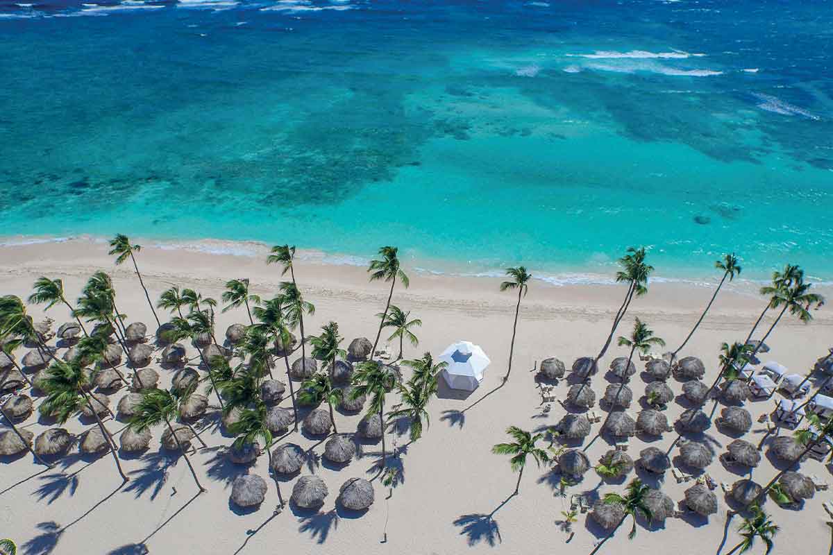 Vista aérea de la playa de Punta Cana