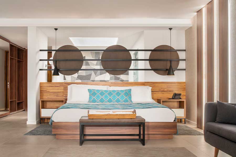 cama doble dormitorio elegance club junior suite swim up