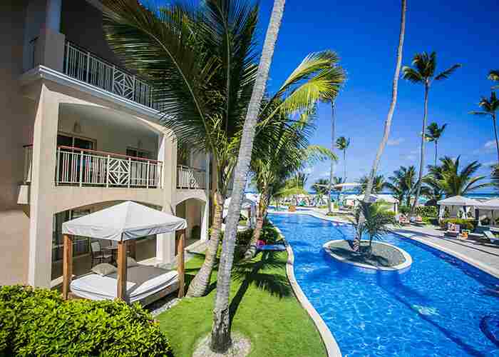 Pool with resort gardens Majestic Elegance Punta Cana