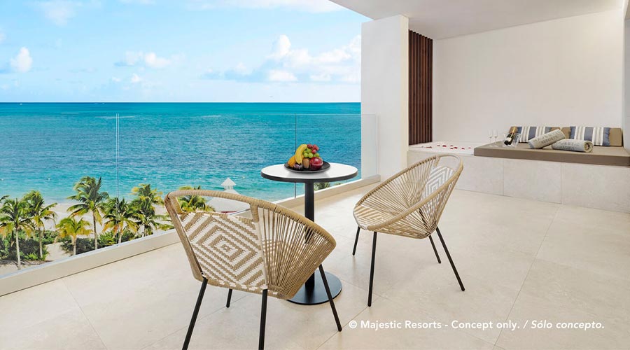 Terrace with sea view majestic mirage punta cana all suite resort Terrace with sea view